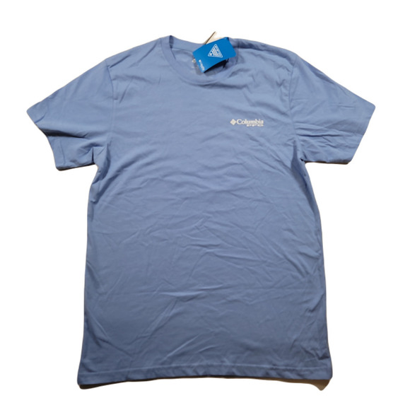 Columbia Performance Fishing Gear Keeping It‎ Reel T-shirt Lt Blue - Picture 2 of 4